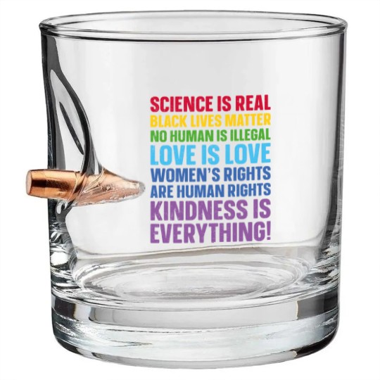 Discover Science is Real Black Lives Matter Love Is Love Equality - Womens Rights - Bullet Whiskey Glasses