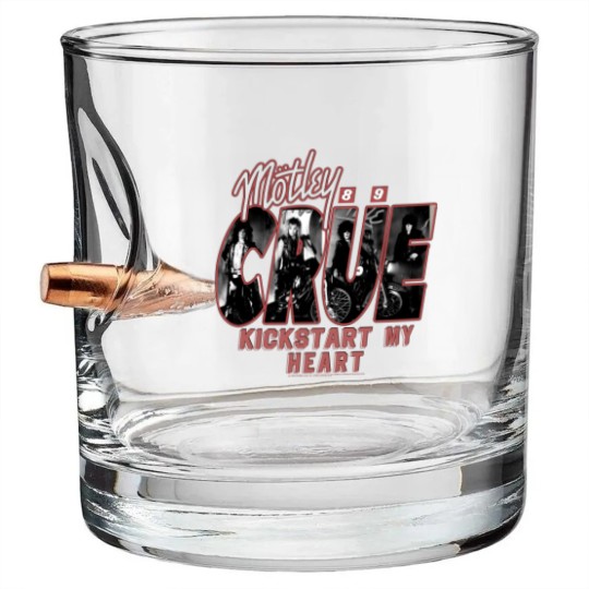 Discover Motley Crue Kickstart my Heart Bullet Whiskey Glasses Vintage 89