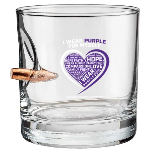 Discover Hodgkin'S Disease Purple Hodgkins Lymphoma Cancer Bullet Whiskey Glasses