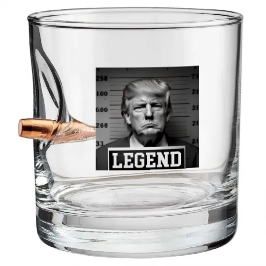 Discover Donald Trump Mug Shot Legend Bullet Whiskey Glasses, Donald Trump Bullet Whiskey Glasses