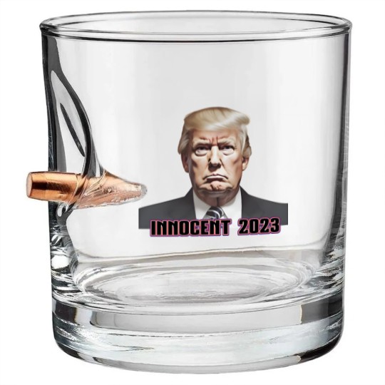 Discover President Donald J. Trump Not Guilty 2023 Indictment Bullet Whiskey Glasses