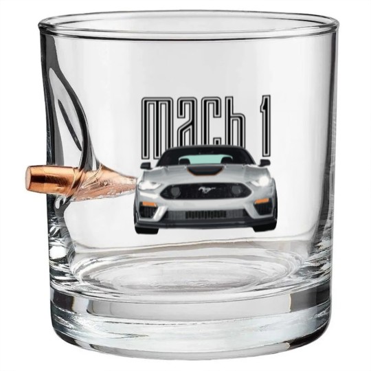 Discover MACH 1 Mustang GT 5.0L V8 Performance Car Fighter Jet Gray STANCE - Mach 1 Mustang - Zip Bullet Whiskey Glasses