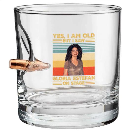 Discover Retro Yes I'm Old But I Saw Gloria Pop Estefan On Stage Essential Bullet Whiskey Glasses