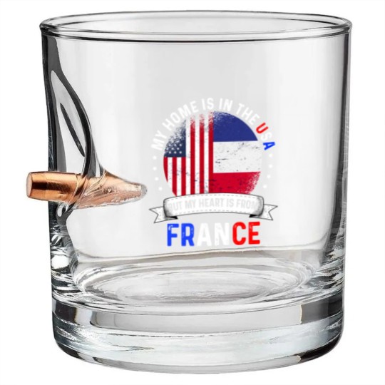 Discover French American Flag French Roots USA Citizen Bullet Whiskey Glasses