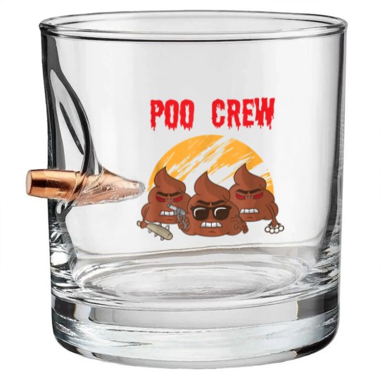 Discover Poop Poo Pile Funny Friends Colleagues Poo Crew Bullet Whiskey Glasses Bullet Whiskey Glasses