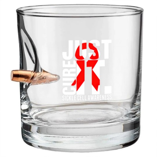 Discover Just Cure It Sickle Cell Awareness Bullet Whiskey Glasses Bullet Whiskey Glasses