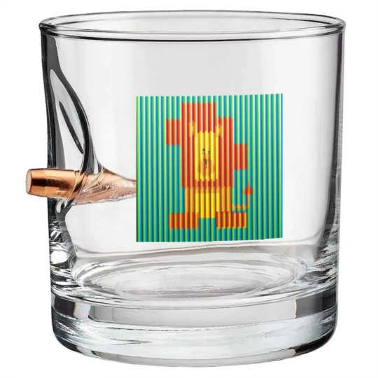 Discover Lion Artwork Carlos Cruz Diez Bullet Whiskey Glasses