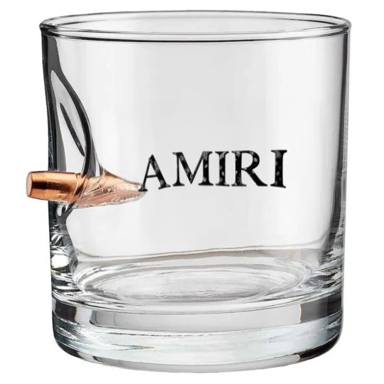 Discover Bullet Whiskey Glasses White - Bandana Logo