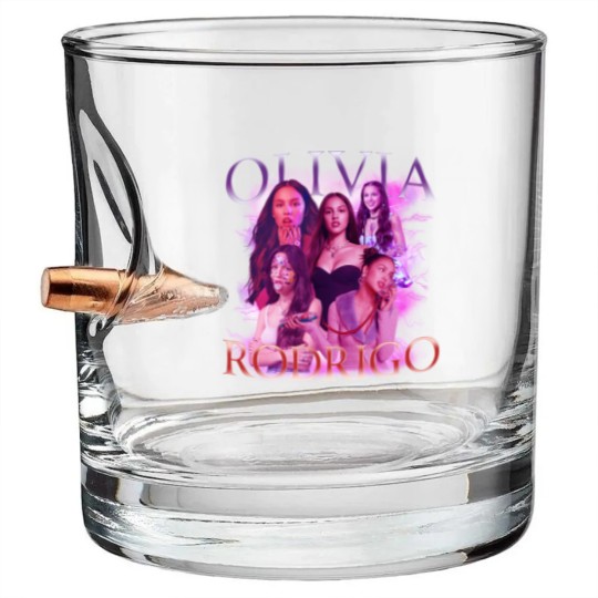 Discover Olivia Rodrigo Vintage Bullet Whiskey Glasses, Olivia Rodrigo Y2k Clothing For Fan, Vintage Olivia Rodrigo Bullet Whiskey Glasses