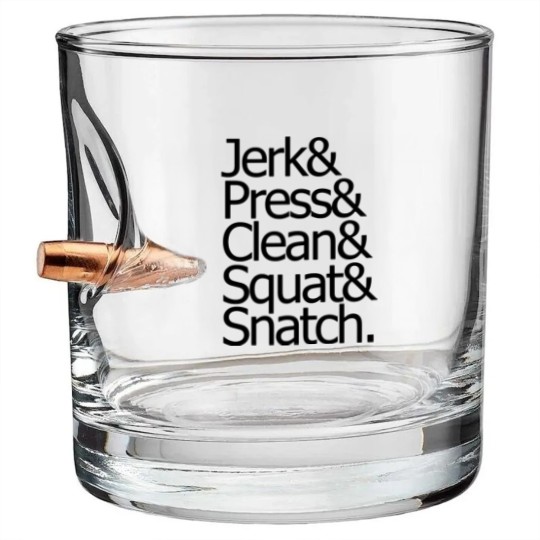 Discover jerk & press & clean & squat & snatch Bullet Whiskey Glasses