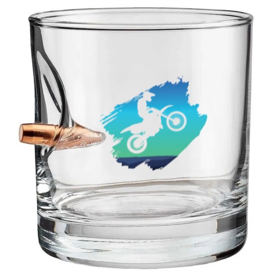 Discover Motocross Dirt Bike Bullet Whiskey Glasses