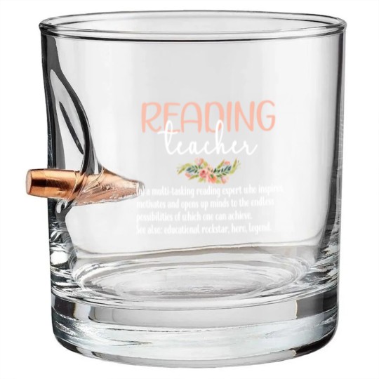 Discover Reading Teacher Definition Book Reading Specialist Bullet Whiskey Glasses