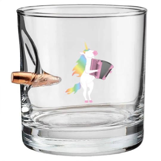 Discover Unicorn Playing Accordion Bullet Whiskey Glasses for Musicians Bullet Whiskey Glasses