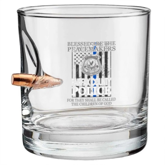 Discover Fairfax County Police Support Saint Michael Bullet Whiskey Glasses