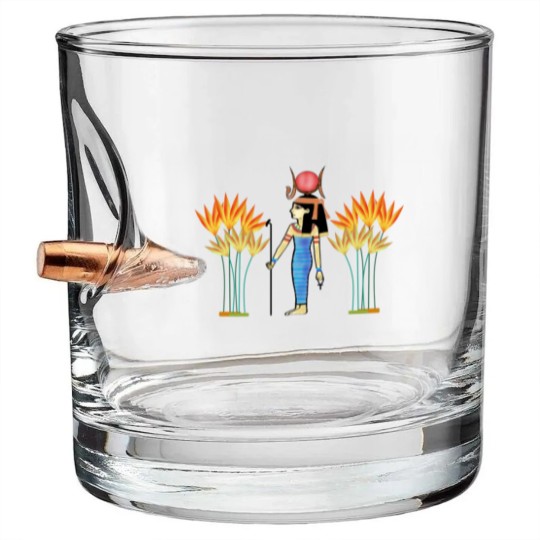 Discover Hathor goddess of love Egypt plant legendary art Bullet Whiskey Glasses