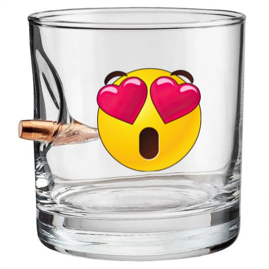Discover Emoji Heart Eyes Valentines Bullet Whiskey Glasses