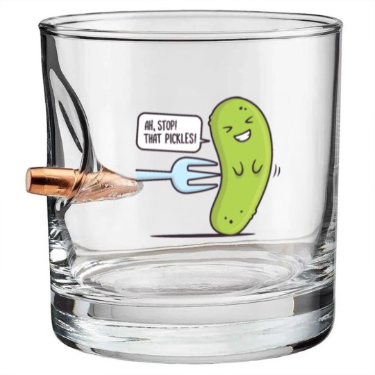Discover Stop! That Pickles Bullet Whiskey Glasses
