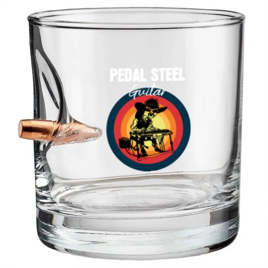 Discover Vintage Pedal Steel Guitar Player Musician Bullet Whiskey Glasses