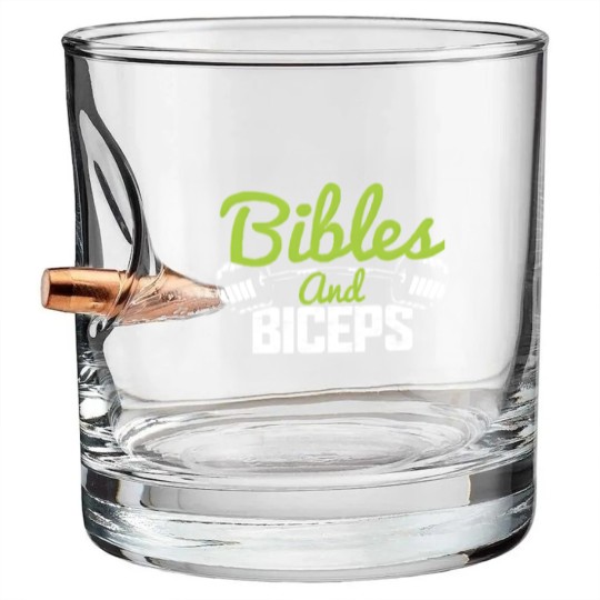 Discover BIBLES AND BICEPS Bullet Whiskey Glasses