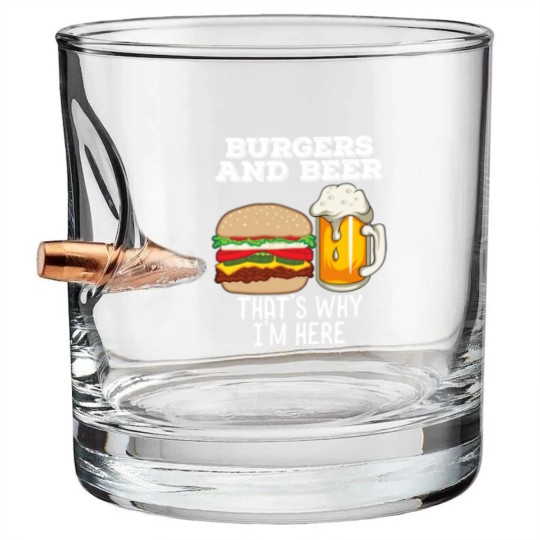 Discover BBq Barbecue Quote Burgers & Beer Fast Food Lover Bullet Whiskey Glasses