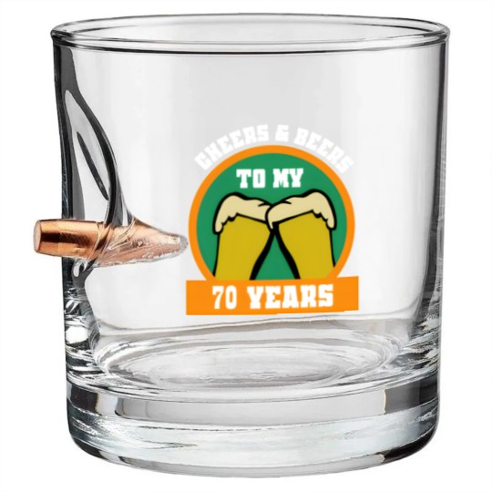 Discover 70th Birthday 70 Years Gift Funny Saying Bullet Whiskey Glasses