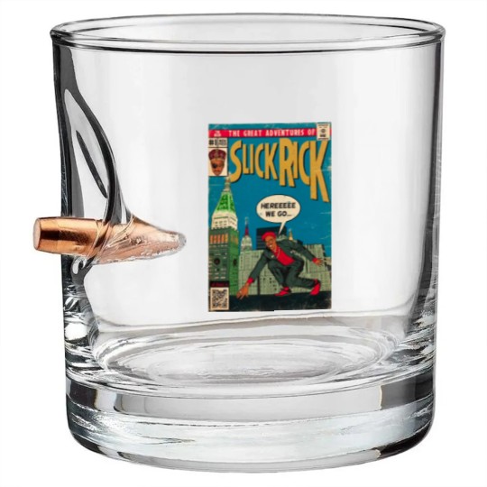 Discover The Great Adventures of Slick Rick - Comic Art Bullet Whiskey Glasses