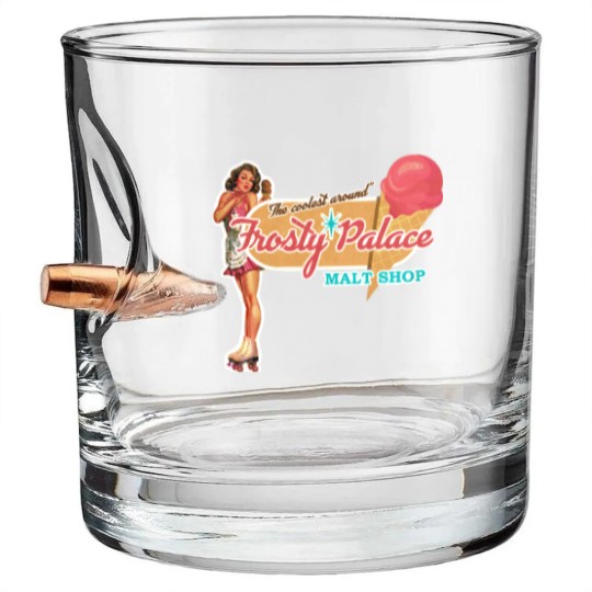 Discover Frosty Palace, distressed from GREASE - Grease - Bullet Whiskey Glasses