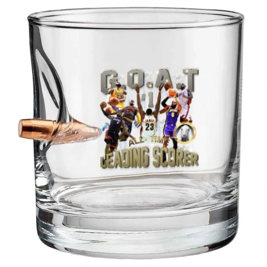 Discover lebron james #1 all-time leading scorer vintage style 90's bootleg Bullet Whiskey Glasses