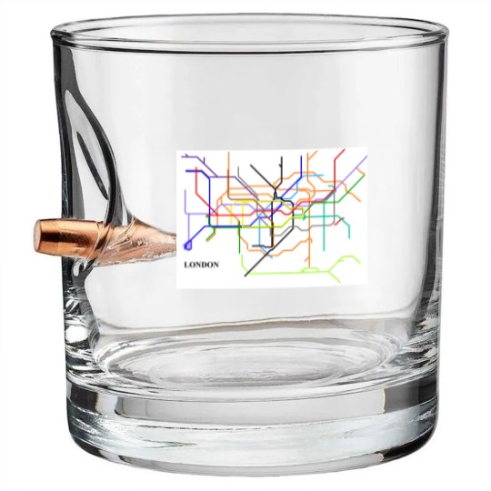 Discover London Metro Map Bullet Whiskey Glasses