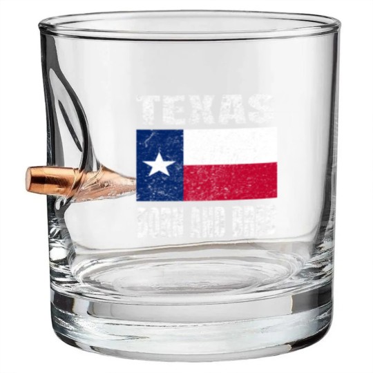 Discover Texas Born And Bred - Vintage Texas State Flag Bullet Whiskey Glasses