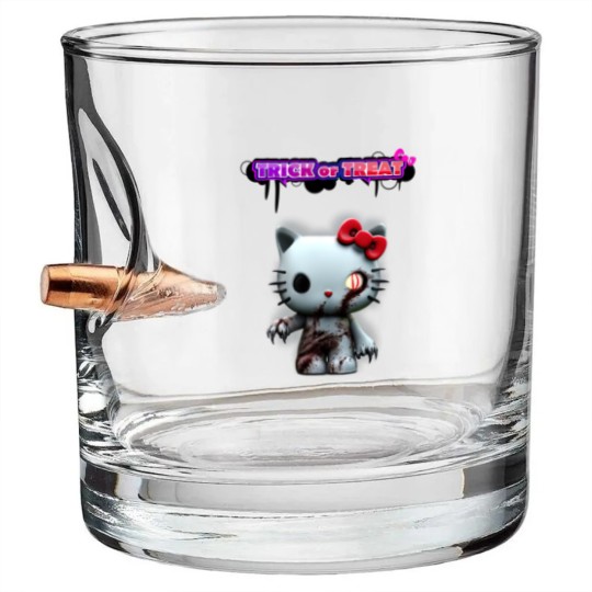 Discover kitty trick or treat Bullet Whiskey Glasses