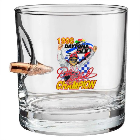 Discover Vintage Dale Earnhardt 1998 Daytona 500 Bullet Whiskey Glasses, Racing Bullet Whiskey Glasses, Goodwin Champions Bullet Whiskey Glasses
