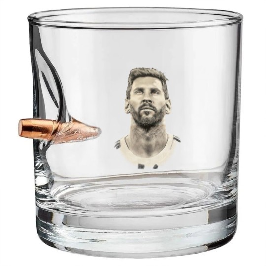 Discover Lionel Messi face Argentina Mens cotton Bullet Whiskey Glasses Qatar 2022