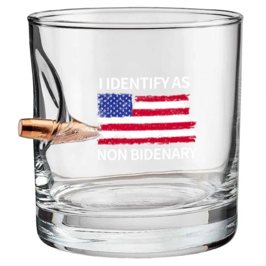 Discover I Identify As Non Bidenary Bullet Whiskey Glasses, Conservative Bullet Whiskey Glasses, Trump Bullet Whiskey Glasses
