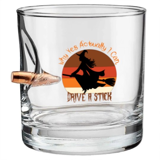 Discover Why Yes Actually I Can Drive A Stick retro vintage Bullet Whiskey Glasses