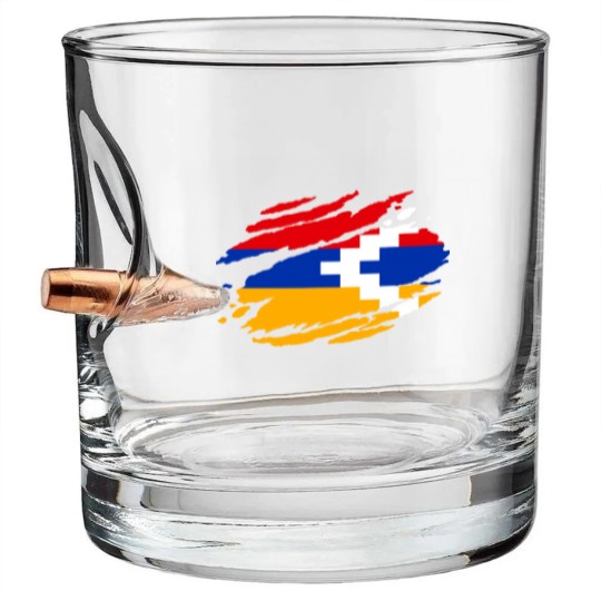 Discover Artsakh Flag Proud Artsakh Support Artsakh Strong Bullet Whiskey Glasses