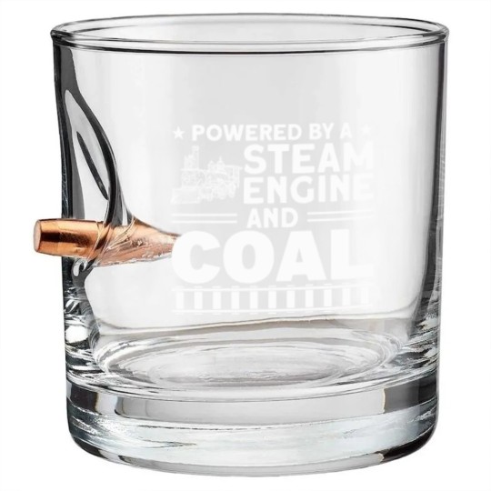 Discover Train Ride Steam Train Locomotive Bullet Whiskey Glasses