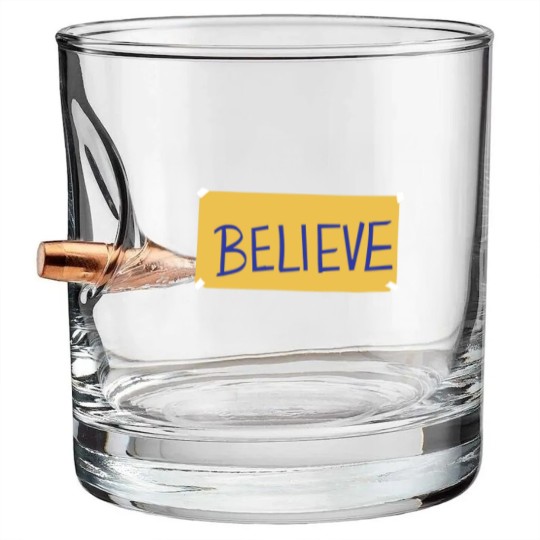 Discover Believe Bullet Whiskey Glasses, Motivational Sport Bullet Whiskey Glasses, Ted Lasso Believe Sign Bullet Whiskey Glasses