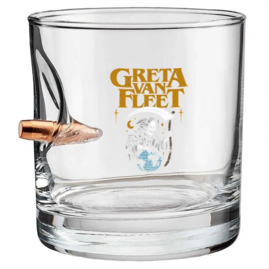 Discover Greta Van Fleet Bullet Whiskey Glasses, Retro Greta Van Bullet Whiskey Glasses, Dream In Gold Tour 2023 Bullet Whiskey Glasses