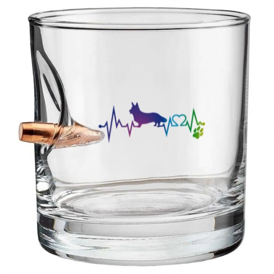 Discover Cardigan Welsh Corgi T-ShirtCardigan Welsh corgi Colorful Heartbeat, Heart & Dog Paw Bullet Whiskey Glasses Bullet Whiskey Glasses