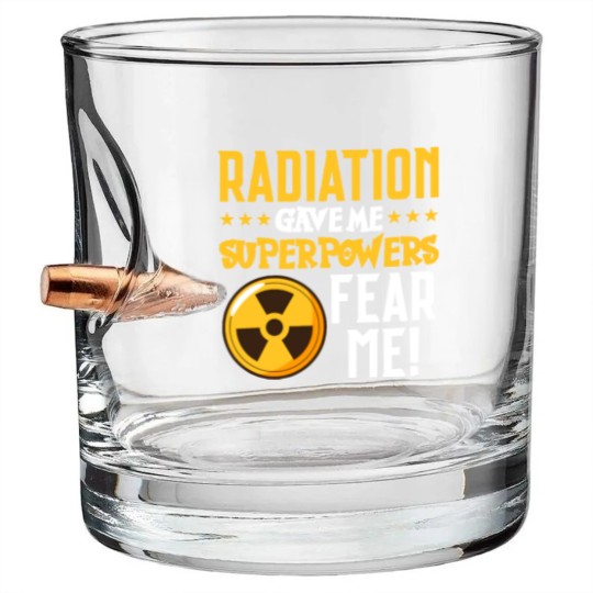 Discover Radiation Therapy Fight Raise Awareness Cancer Bullet Whiskey Glasses