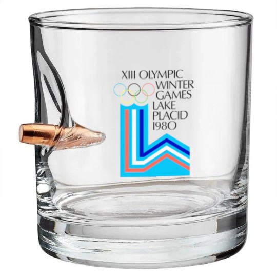 Discover Lake Placid 1980 Winter Olympics Bullet Whiskey Glasses