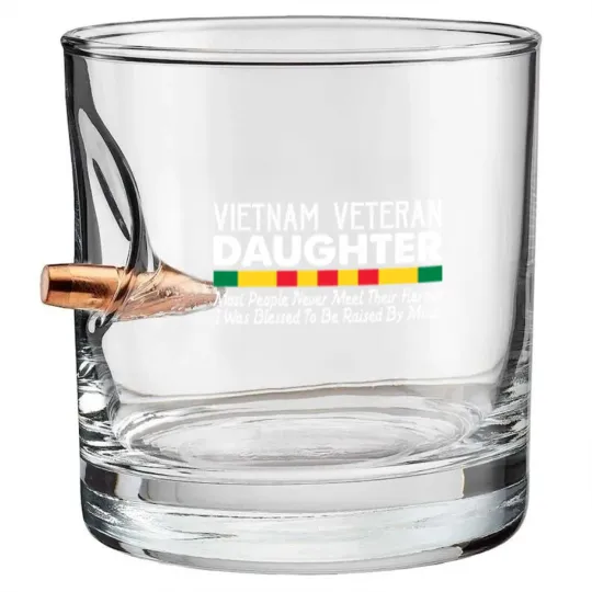 Discover Daughter of a Vietnam Veteran Bullet Whiskey Glasses