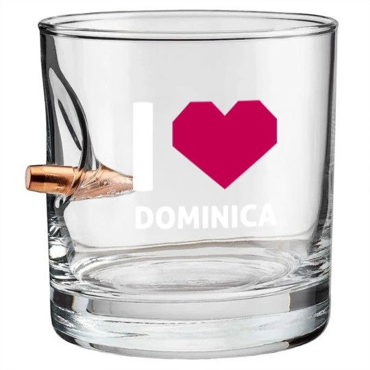 Discover I Love Dominica Bullet Whiskey Glasses