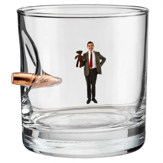 Discover Mr Bean, Funny Mr Bean with Teddy Bear Bullet Whiskey Glasses