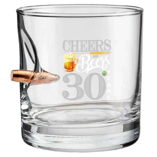 Discover 30th Birthday  Cheers And Beers To 30 Years Bullet Whiskey Glasses