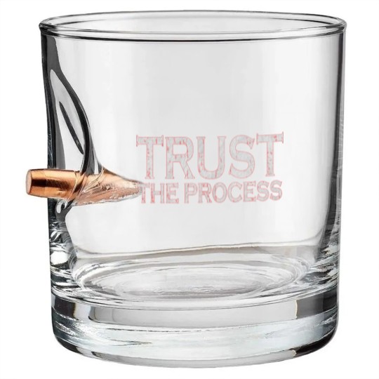 Discover Trust the Process Distressed Bullet Whiskey Glasses