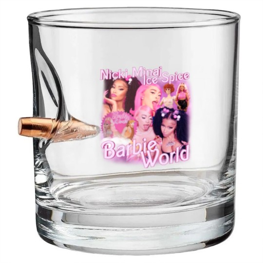 Discover Nicki Minaj x Ice Spice Vintage Rap Bullet Whiskey Glasses, Nicki Minaj x Ice Spice Barbie World Bullet Whiskey Glasses
