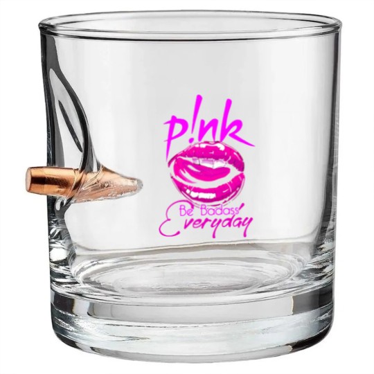 Discover Pink Be Badass Every Day Bullet Whiskey Glasses, Pink Summer Carnival 2023 Bullet Whiskey Glasses