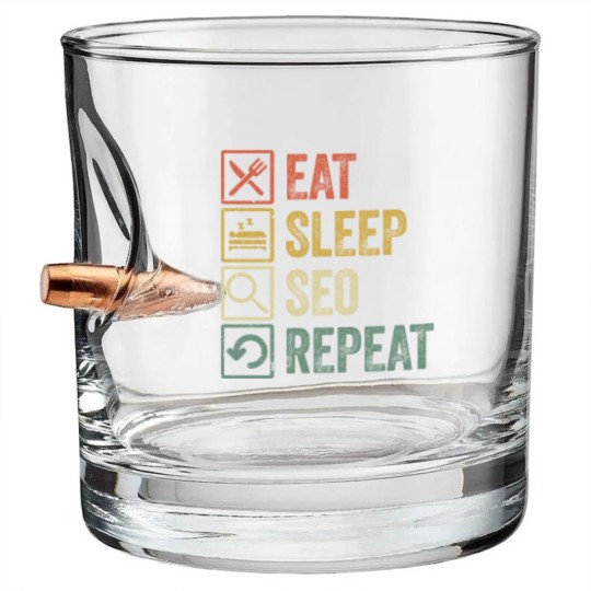 Discover Funny eat sleep seo repeat retro vintage gift11 Bullet Whiskey Glasses